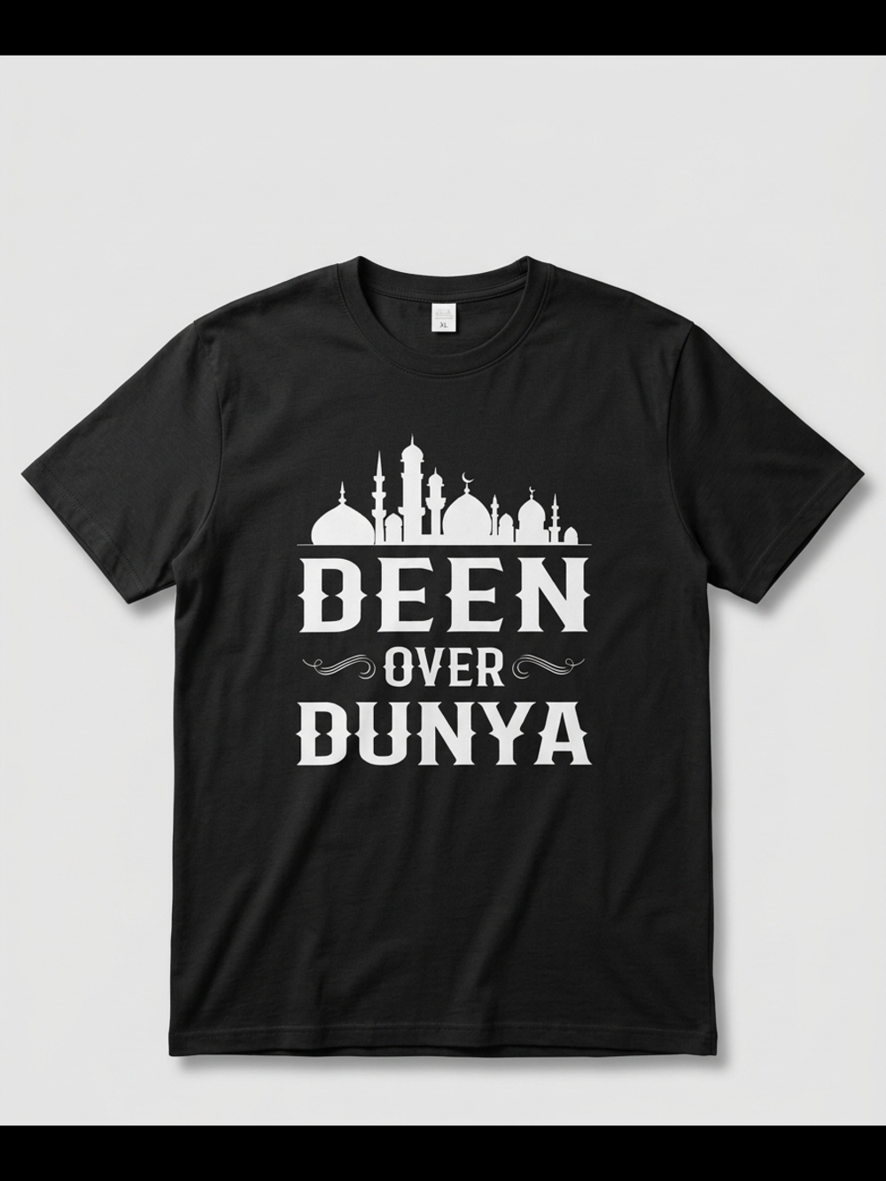 Black "Deen Over Dunya" Graphic Men's T-Shirt